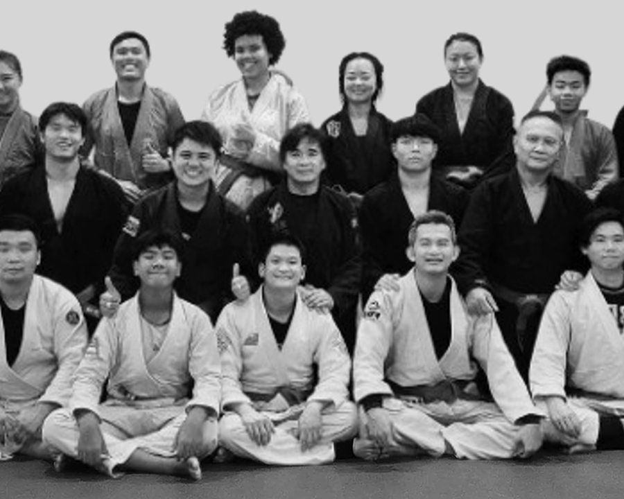 Members of the Gracie Jiu-Jitsu academy together after training